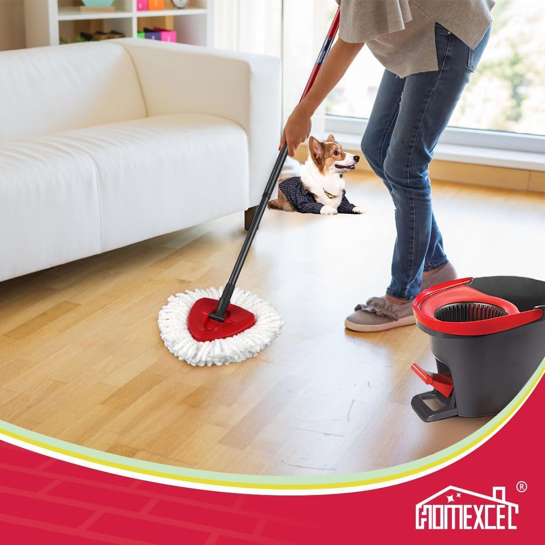 HOMEXCEL Microfiber Mop Heads 8 Pack - O-Cedar EasyWring Compatible 1