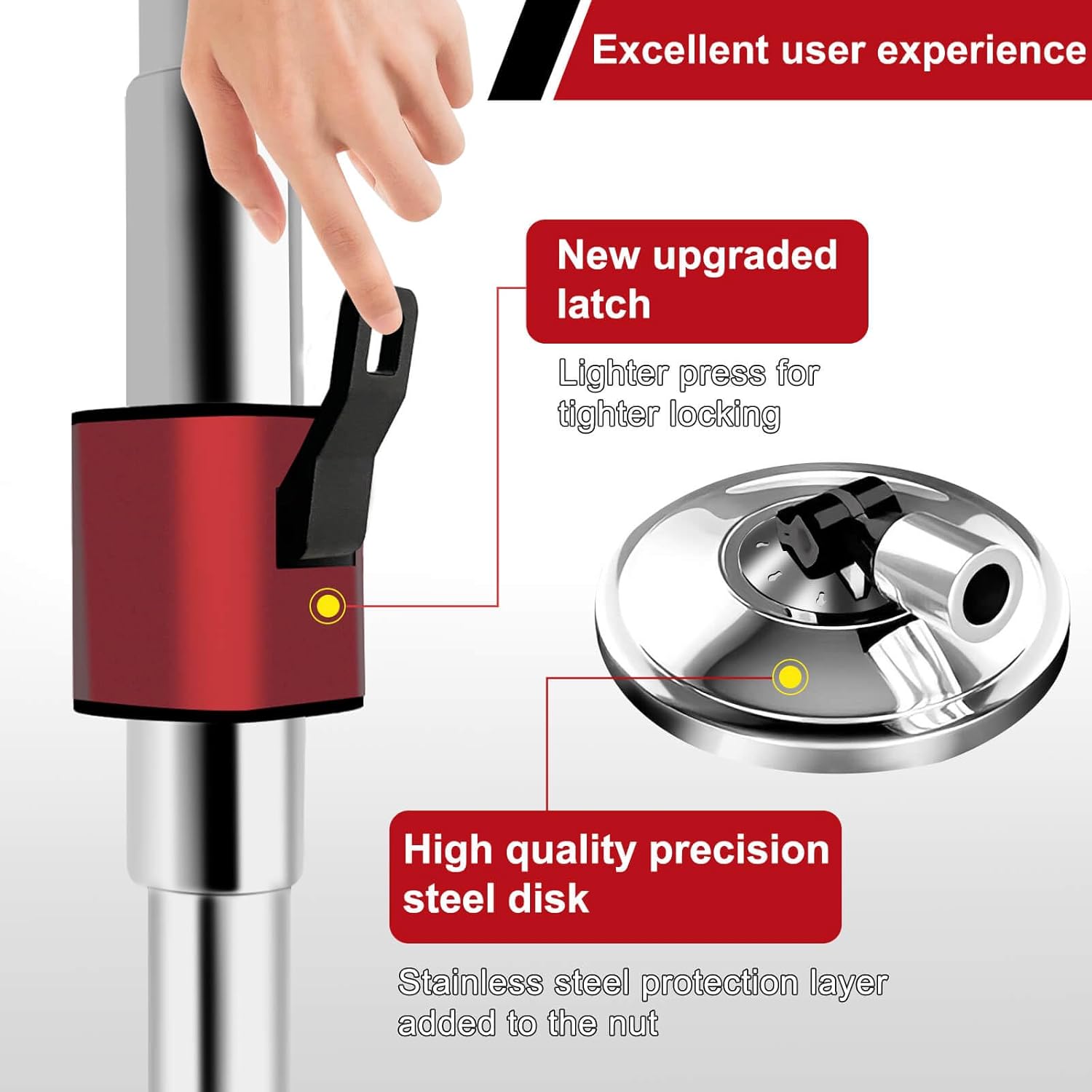 360 Swivel Adjustable Mop Handle with 51 Inch Mop Bar