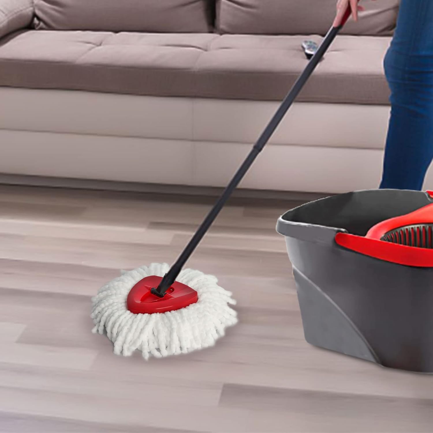 Qulable Spin Mop Refill Head 6 Pack with Base