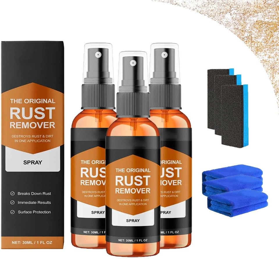 Fast-Acting Rust Remover Spray with Sponge and Towel