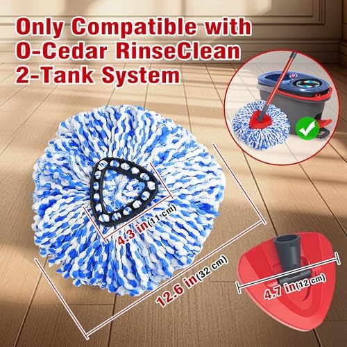 NEWE Mop Head Replacements 2 Pack for O-Cedar RinseClean 2