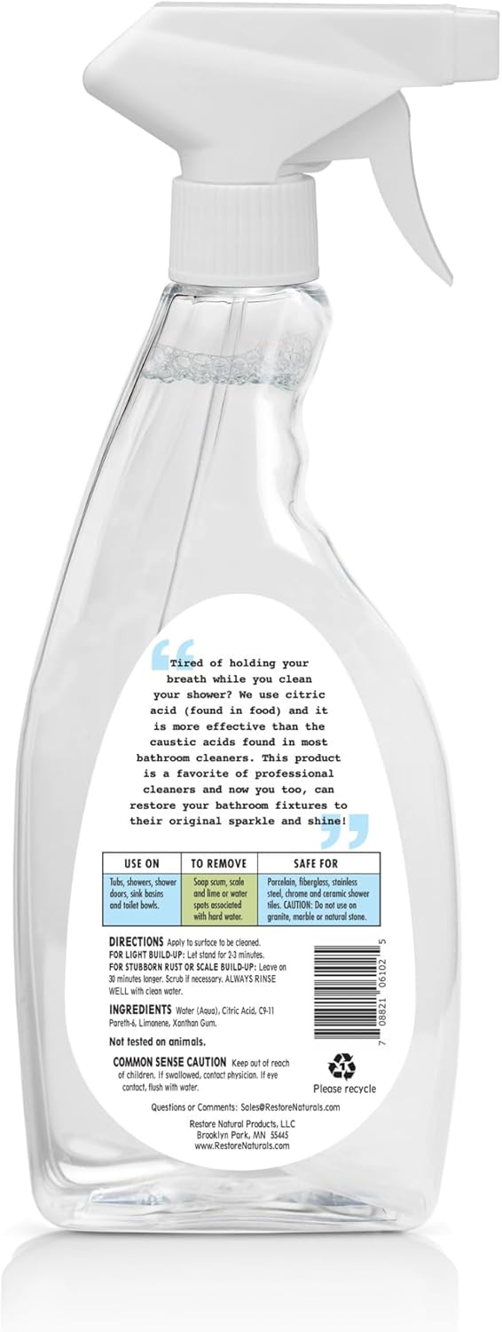 Restore Naturals Non Toxic Bathroom Cleaner 22oz 2 Pack 1