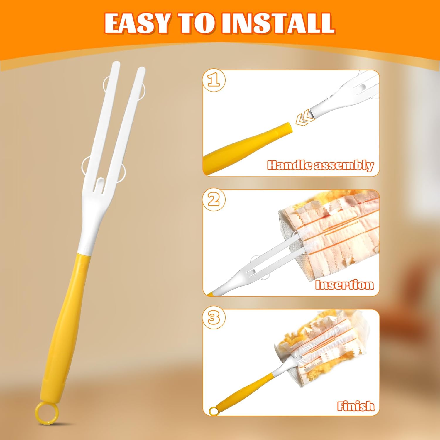 Adjustable Duster Handle Set for Swiffer Compatible