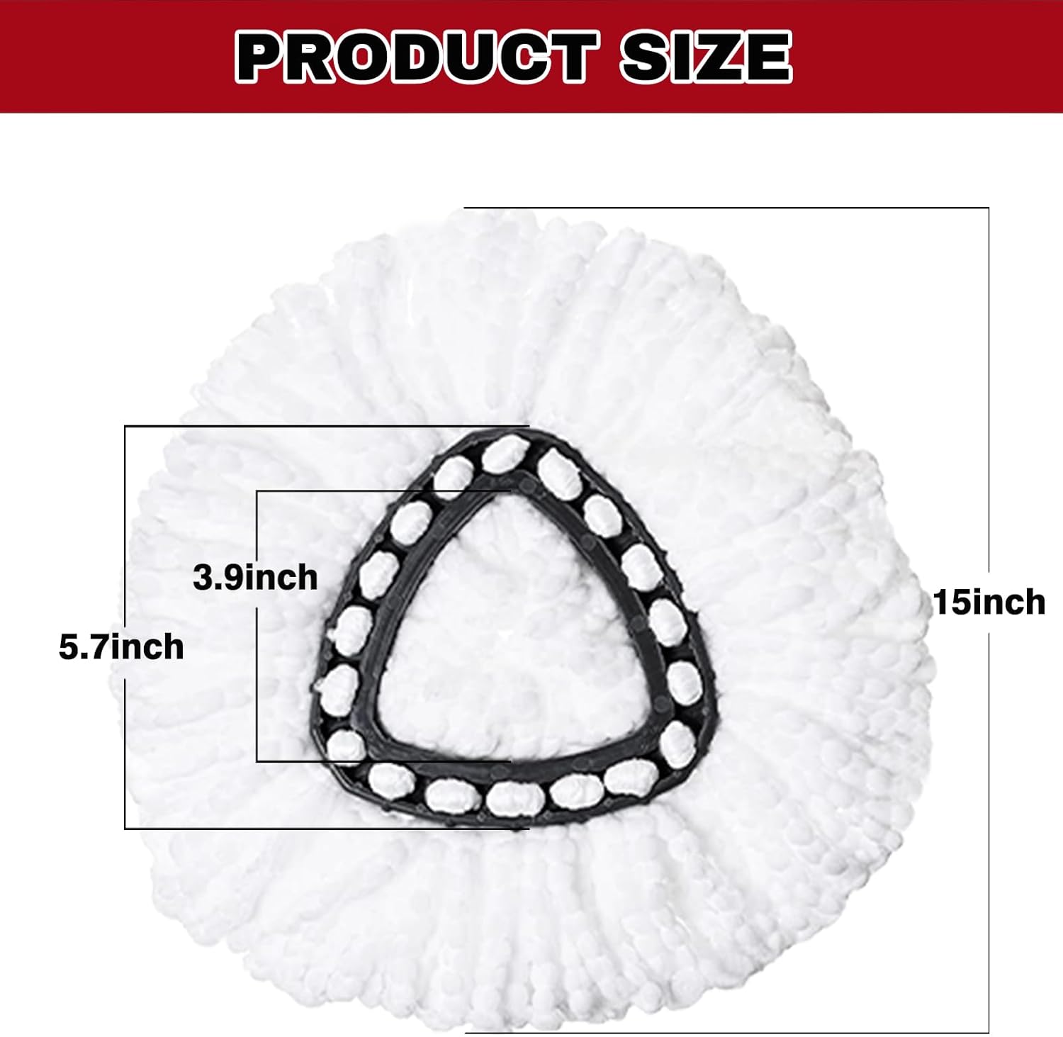SUOSEC Spin Mop Replacement Heads 6Pack - Machine Washable Easy to Replace