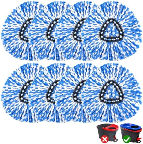 GLIMGLINT Mop Replacement Heads 8-Pack for RinseClean 2-Tank System