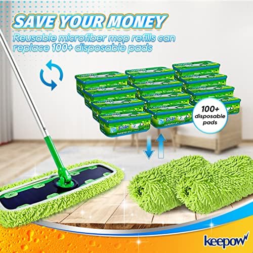 KEEPOW Reusable XL Wet Pads Refills for Swiffer XL Mop