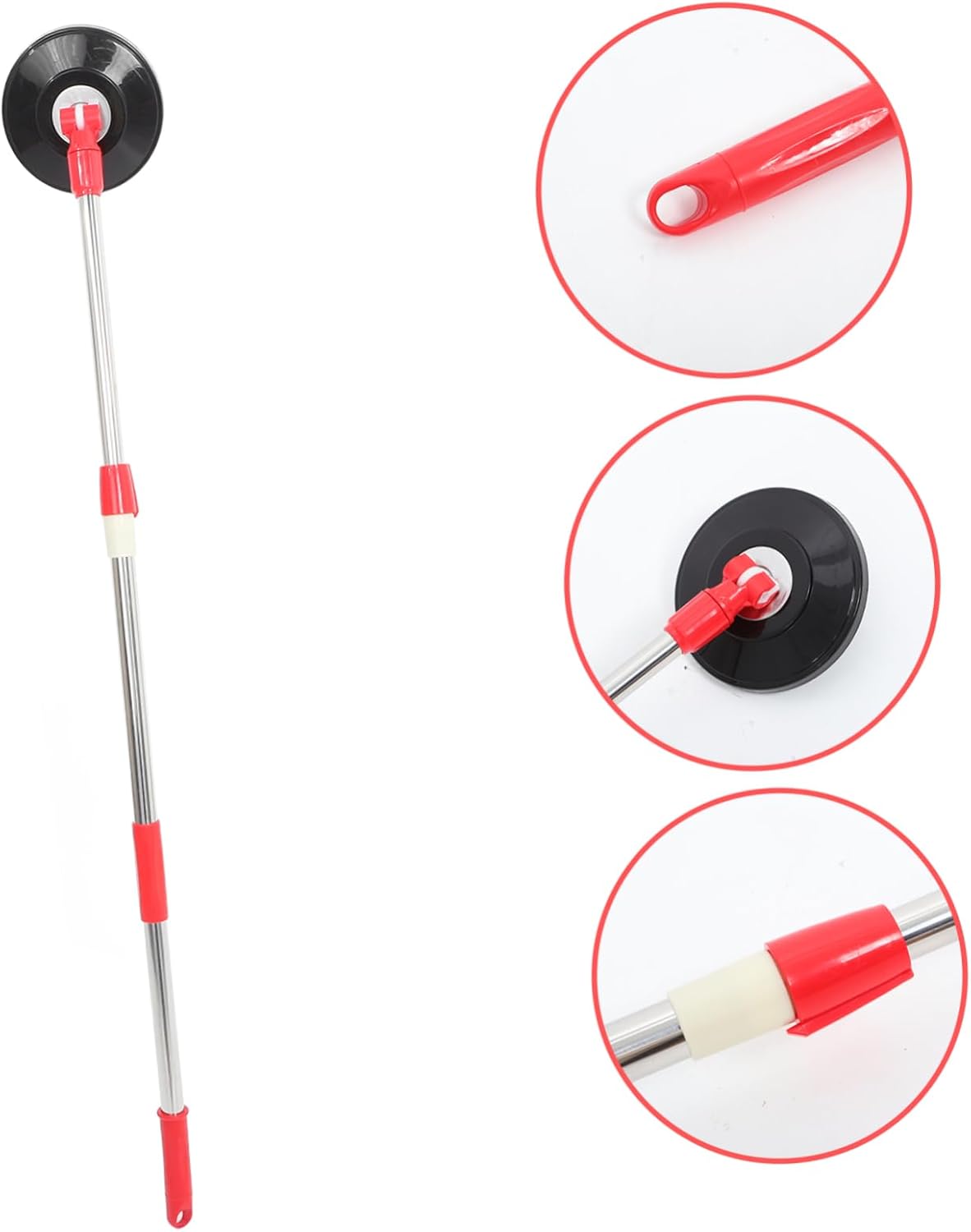 Rotating Mop Handle Telescopic Stainless Steel with Plastic Disc