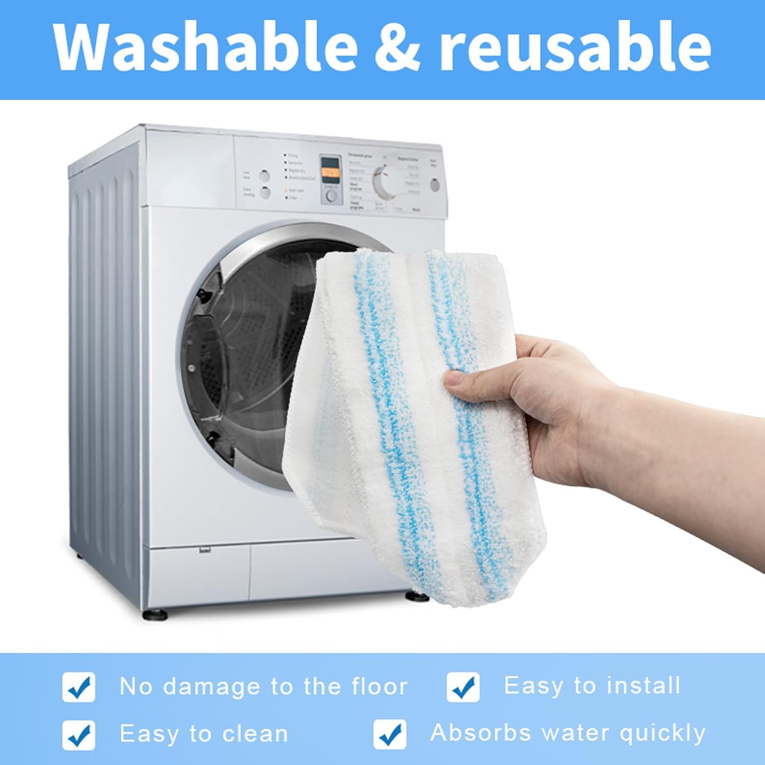 5Pcs Microfiber Replacement Rags for H2Pro Mop System