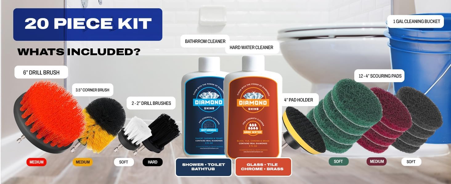 Diamond Shine 20-Piece Deep Clean Kit for Bathroom and Hard Water