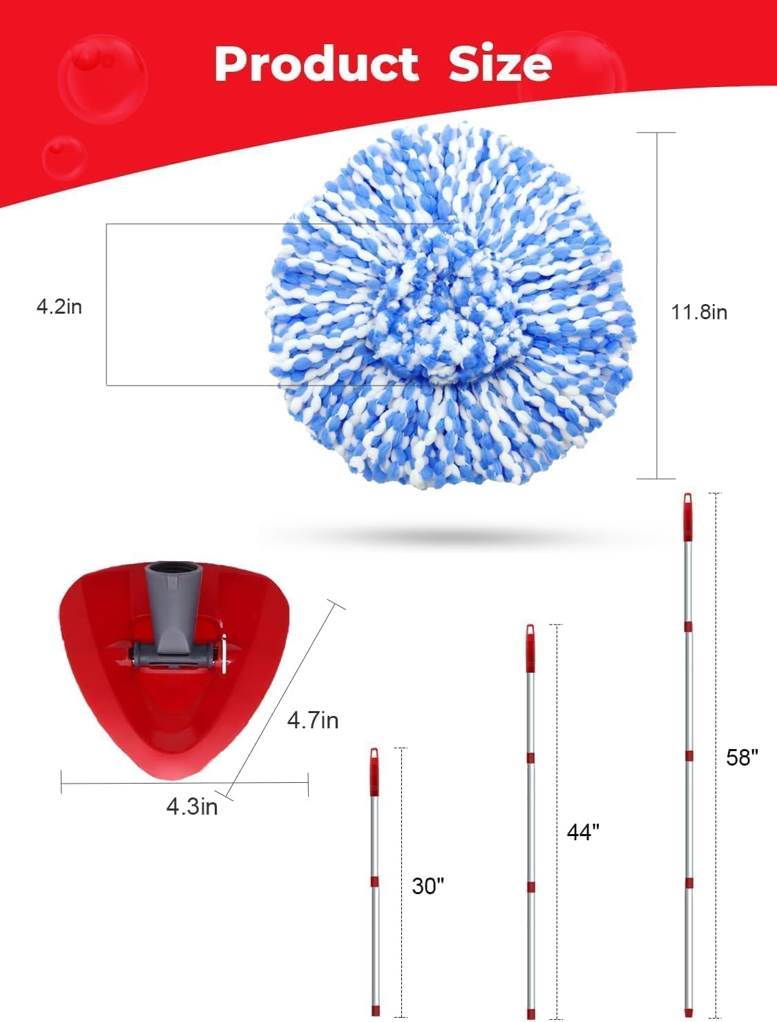 Bublador Spin Mop Replacement Heads for Ocedar 2-Tank System
