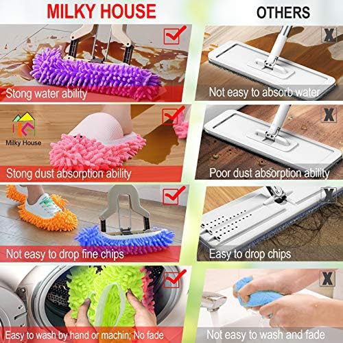 Milky House 10 Piece Microfiber Mop Slippers