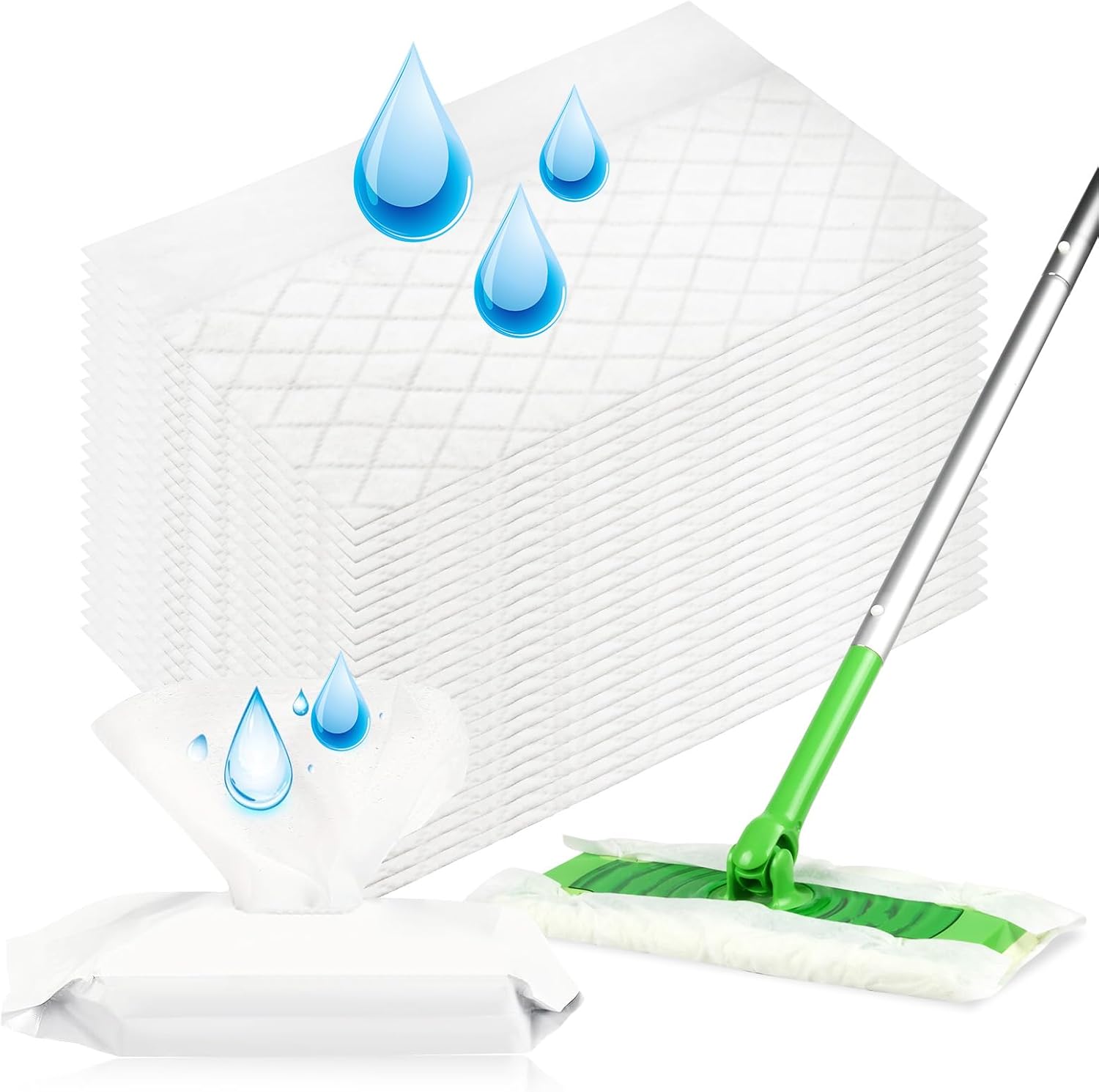 Bisenkud 24 Count Unscented Wet Mop Refills for Swiffer 1