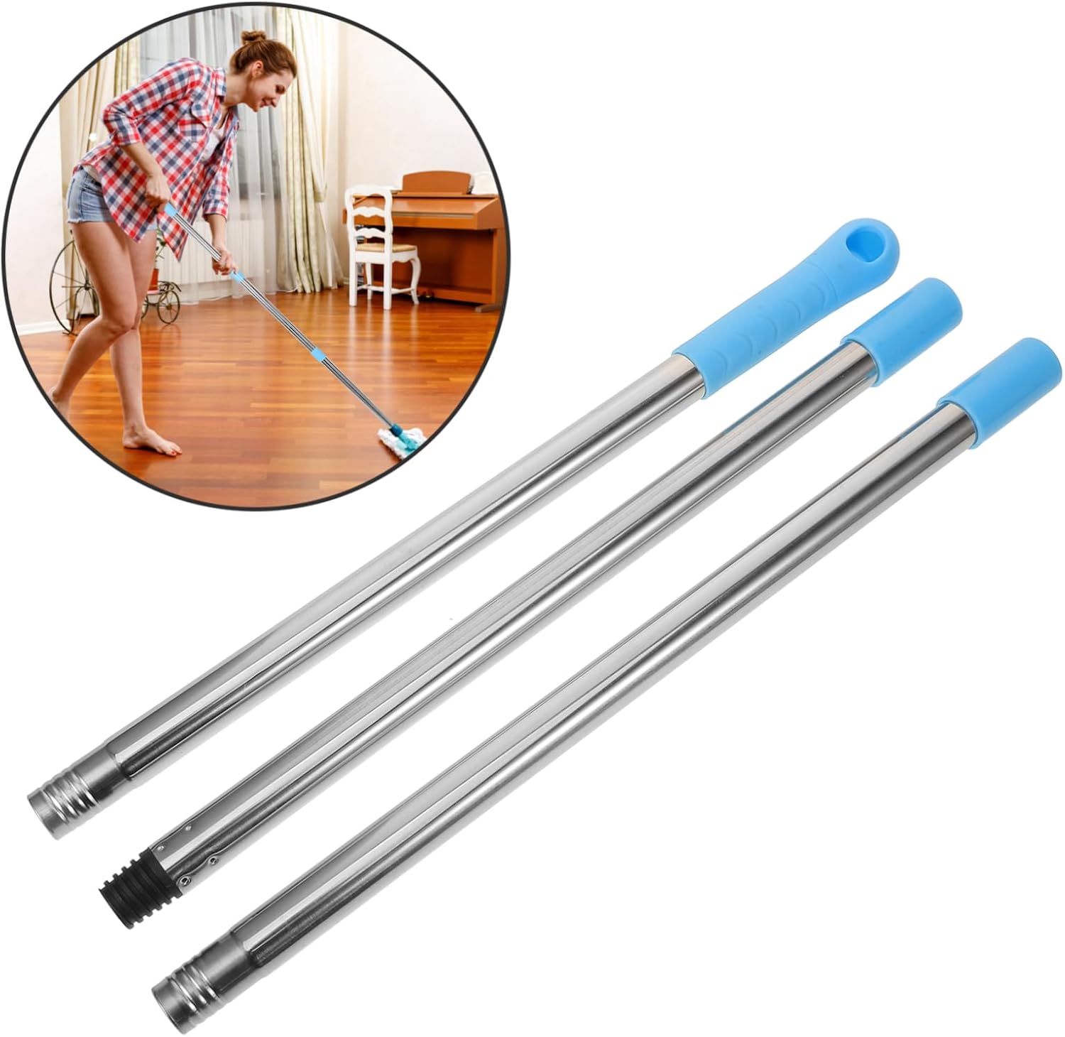 CALLARON Ergonomic Mop Rod Replacement for Bathroom Tile Cleaning