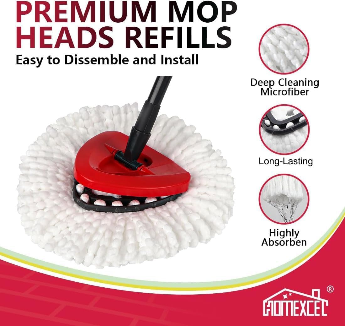 HOMEXCEL Microfiber Mop Heads 8 Pack - O-Cedar EasyWring Compatible 1