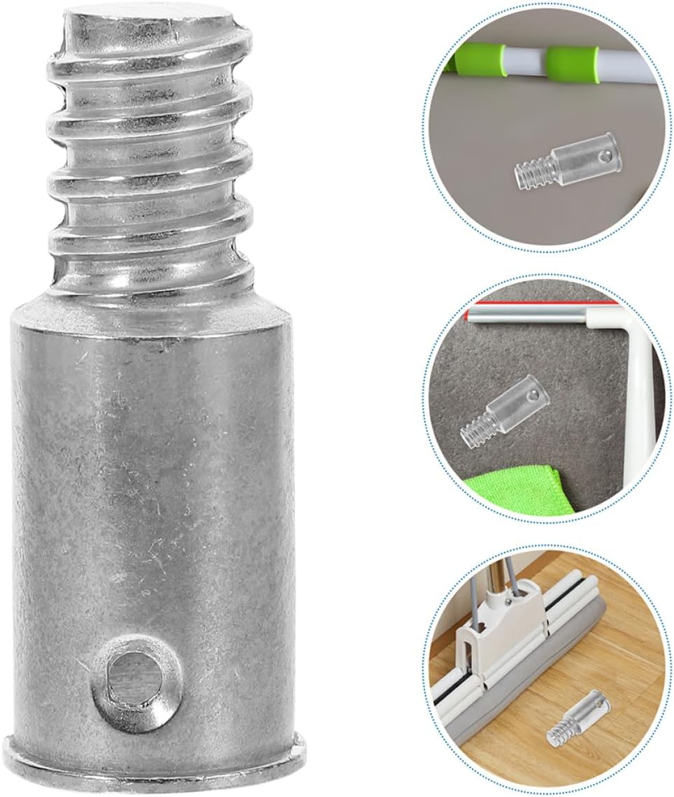 Minkissy 2pcs Threaded Tip Broom Handle Adapter for Metal Poles
