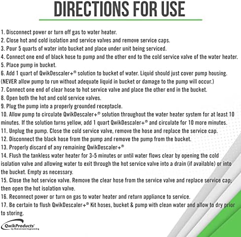 QwikDescaler 1 Quart Descaler Solution for Tankless Heaters
