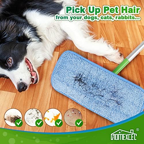 HOMEXCEL Microfiber Mop Pads - Swiffer Compatible 4 Pack Reusable Machine Washable