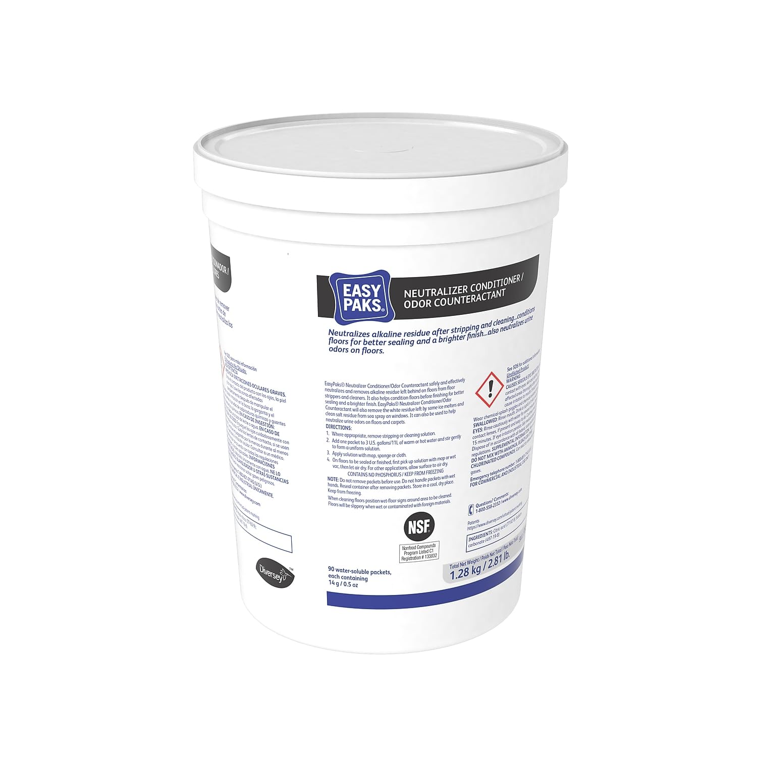 Diversey Easy Paks 990685 Neutralizer 5oz 90 Pack 2 TubsCarton