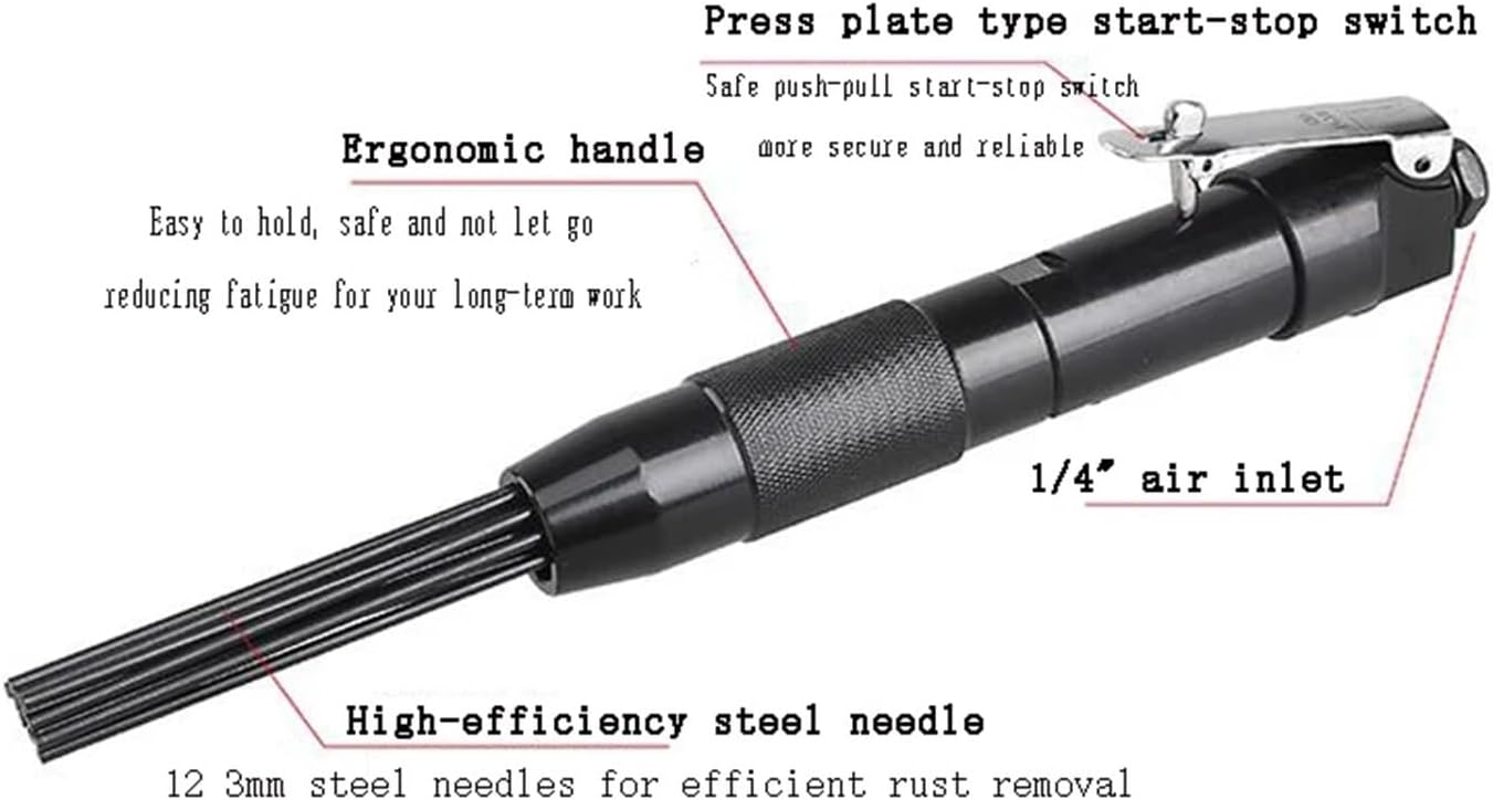 KYKYK Pneumatic Rust Remover Tool 4000RPM 12 Pin Bundle