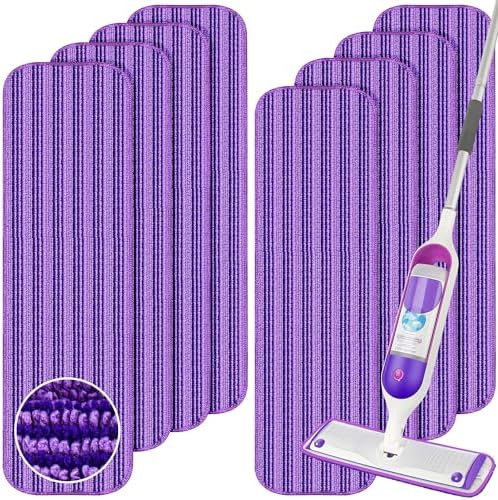 ENSPOWAY 8 Pack Reusable Mop Pads - Purple