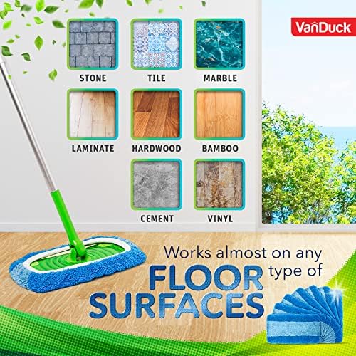 VanDuck Reusable Heavy Duty Mop Pads 2 Pack - Swiffer Compatible
