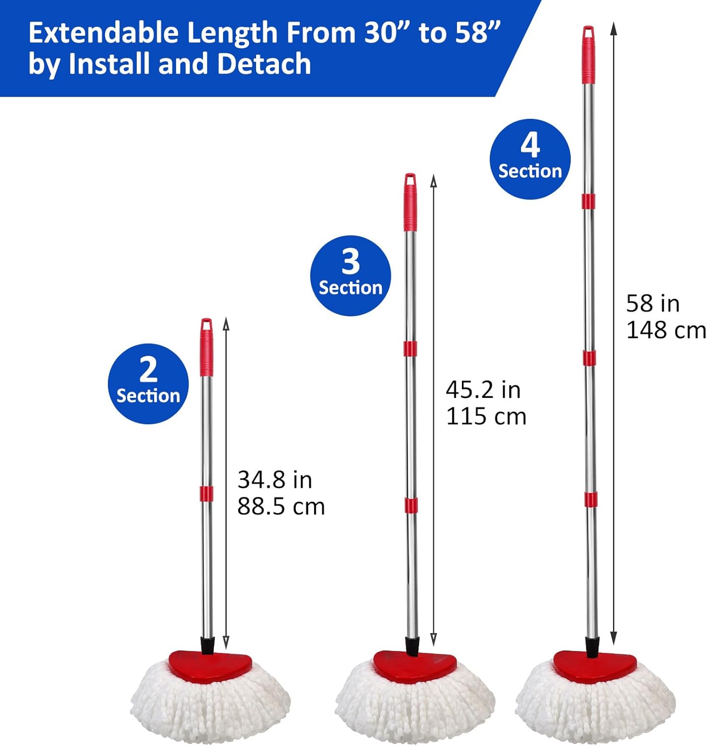 4 Pack Spin Mop Heads for Oceda EasyWring 1-Tank System 1