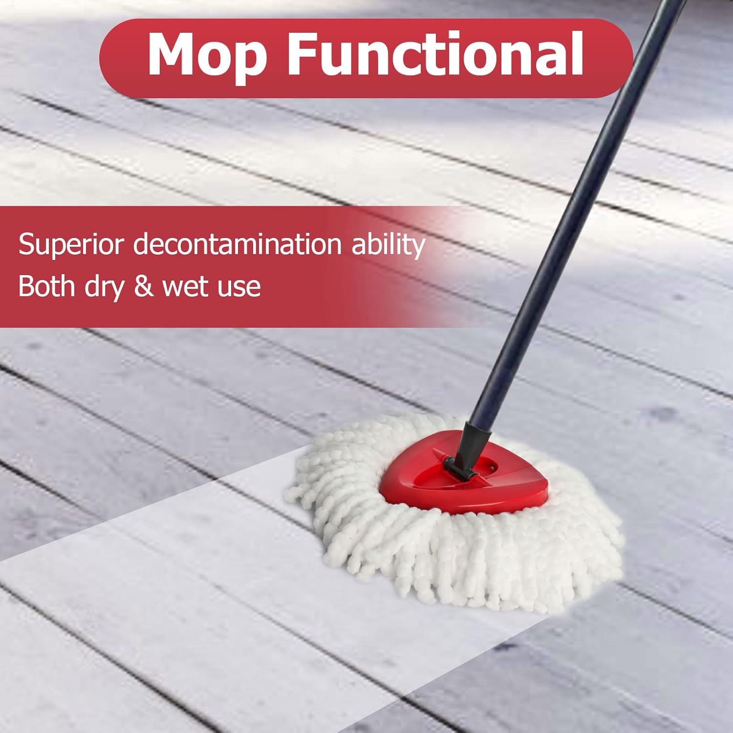 Qulable Spin Mop Refill Head 6 Pack with Base