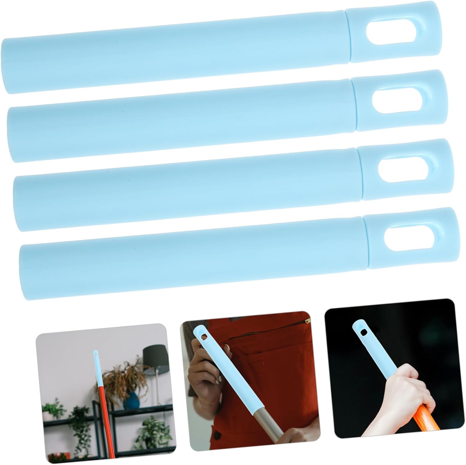 4Pcs Durable Plastic Mop Pole Handle Replacement
