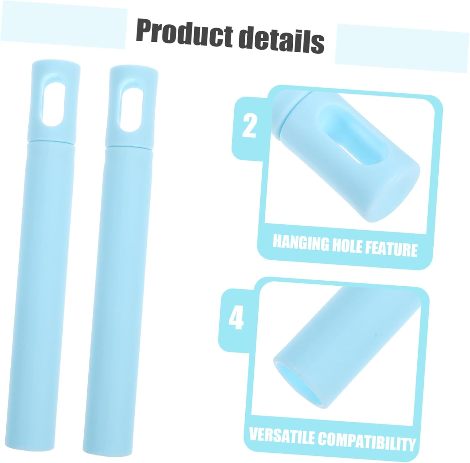 4Pcs Durable Plastic Mop Pole Handle Replacement