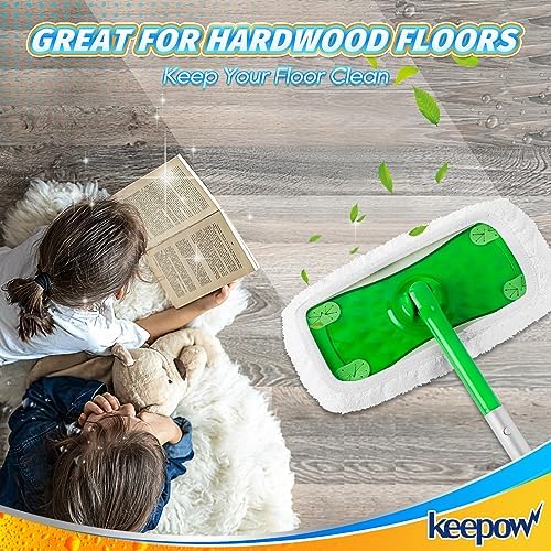 KEEPOW Reusable Mop Pads for Swiffer 2-Pack
