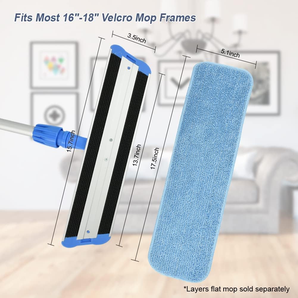 Layers 6 Pack 18inch Microfiber Mop Pads - Reusable Washable Replacement