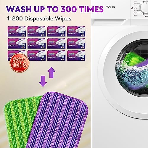 PAPCLEAN Reusable Mop Pads 6 Pack for Swiffer Wet Jet