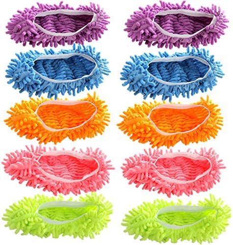 Acronde 5Pair Multi-Function Chenille Mop Shoes Cover