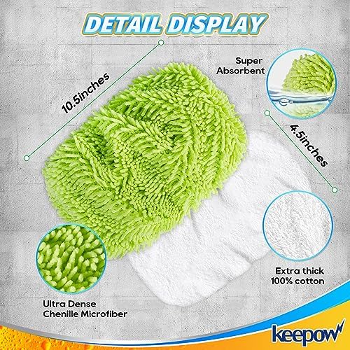 KEEPOW Reusable Mop Pads for Swiffer 2-Pack