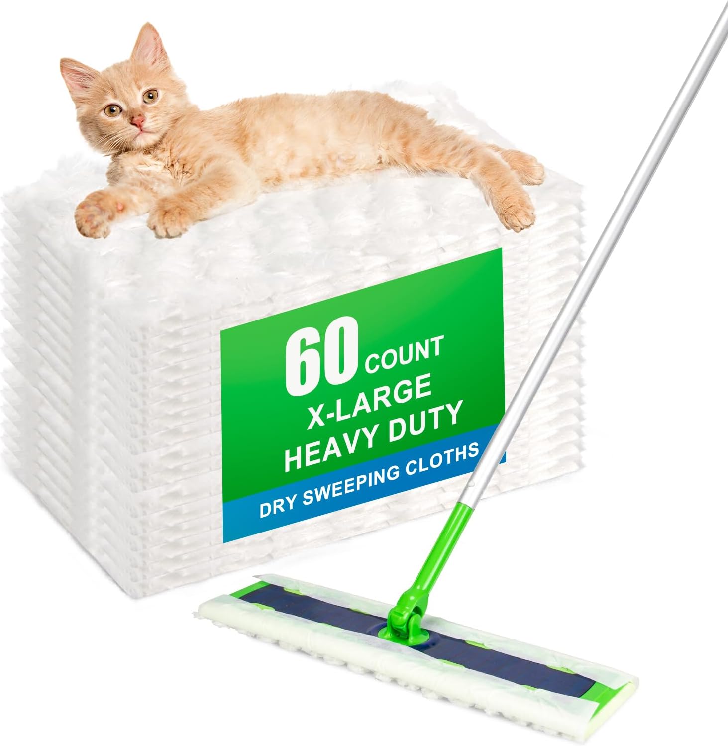 60 Count XL Heavy Duty Dry Sweeping Cloths for Swiffer XL Mop