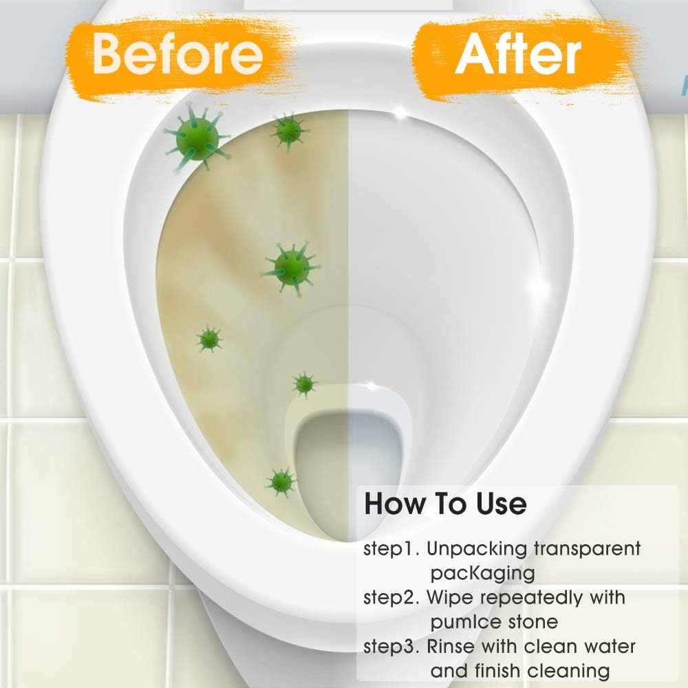 2 Pack Toilet Cleaner Pumice Stone with Ergonomic Handle