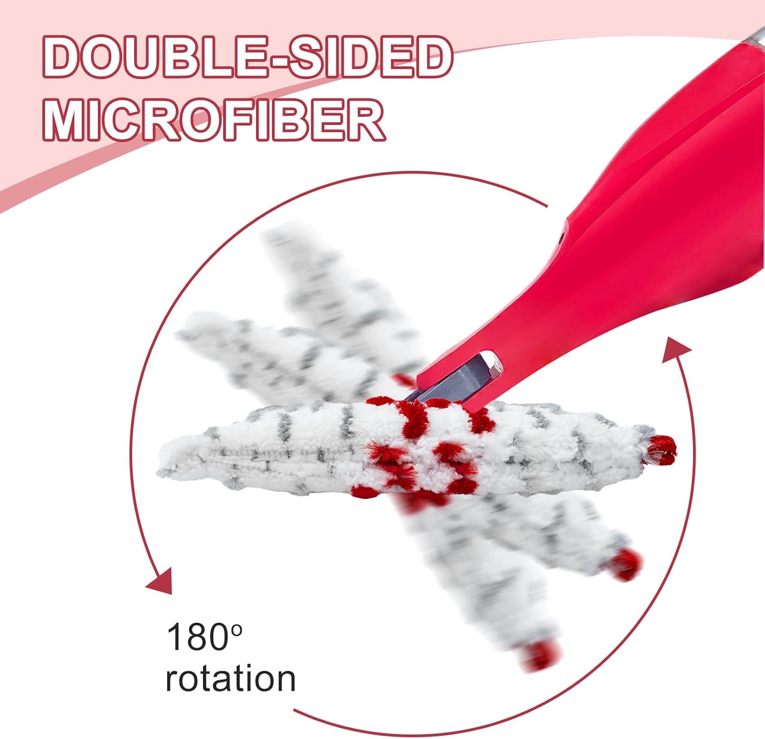 DLAIMI Spray Mop Pads - Reusable 6 Pack Red for Oceda ProMist MAX