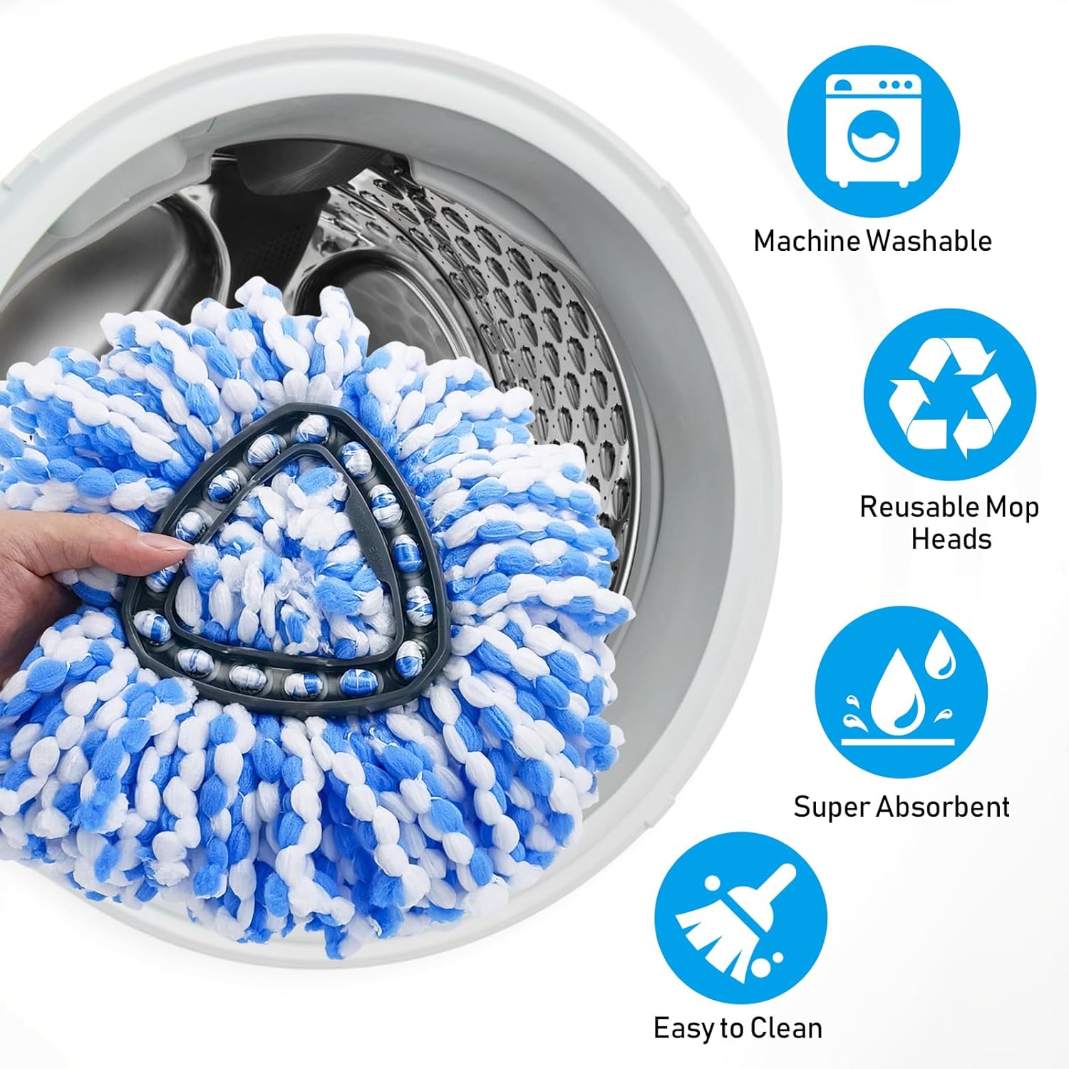 10 Pack Jobvert Mop Heads for O-Cedar RinseClean 2-Tank System
