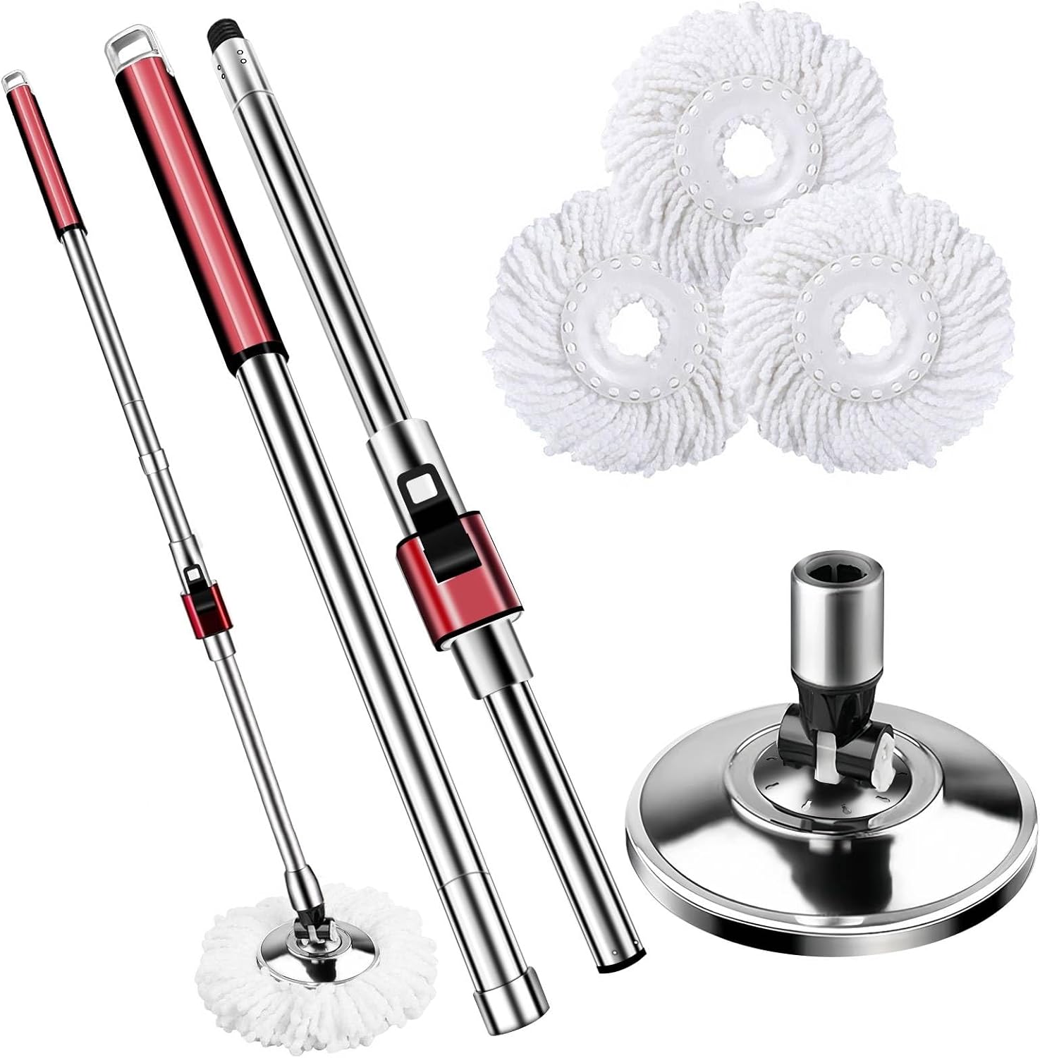 360 Swivel Adjustable Mop Handle with 51 Inch Mop Bar