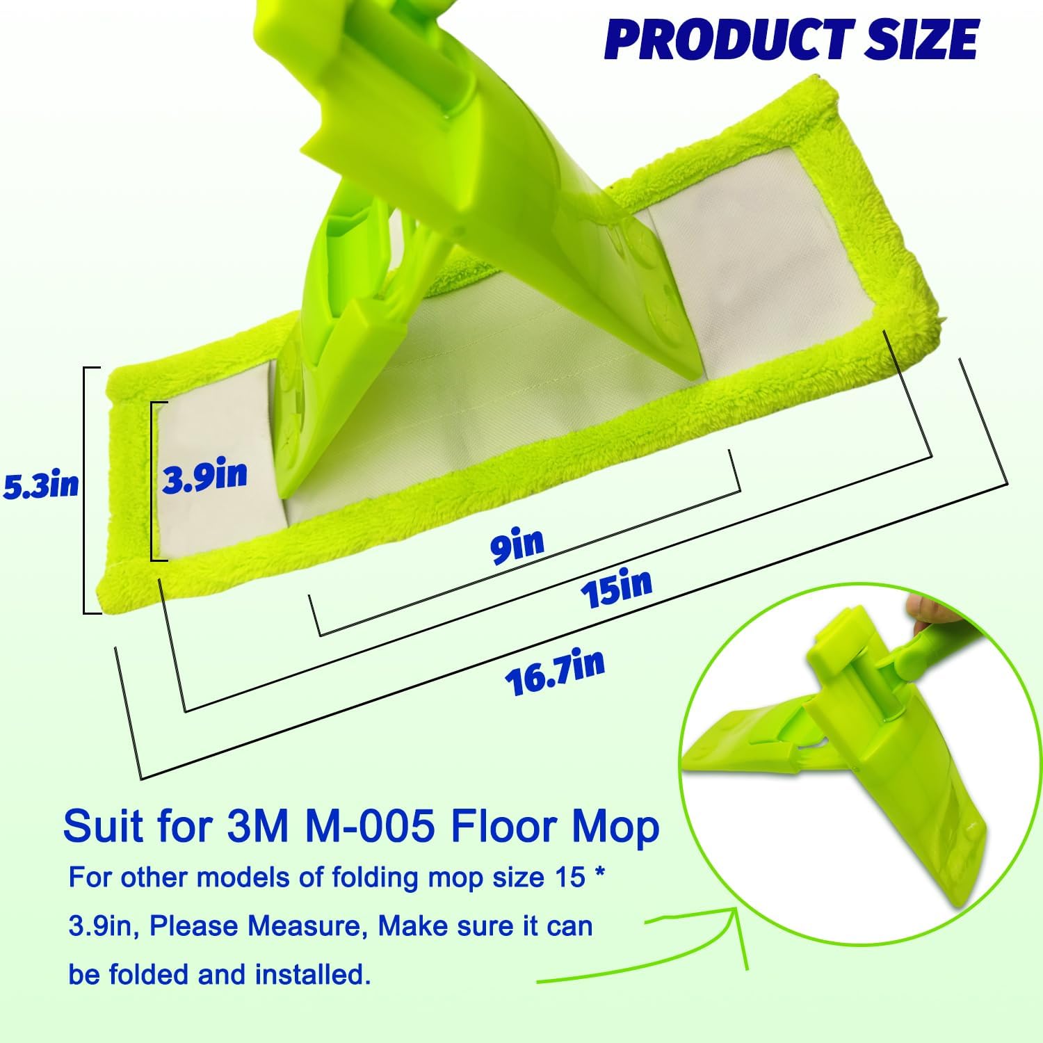 KaiSenWo 4 Pack Reusable Scotch-Brite M-005 Mop Pads