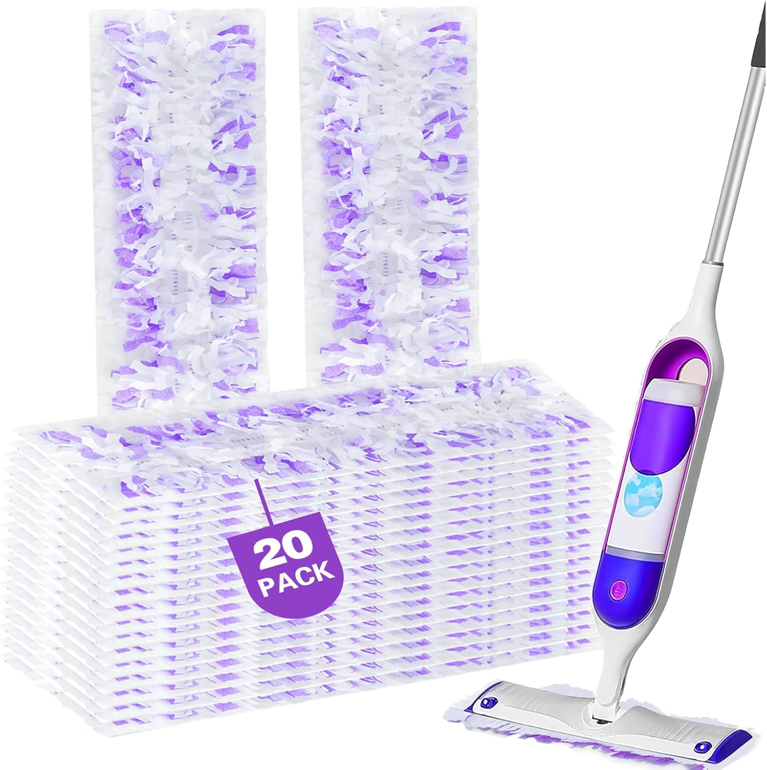 20 Pack Swiffer Power Mop Pad Refills - Multi-Surface Hardwood Compatible