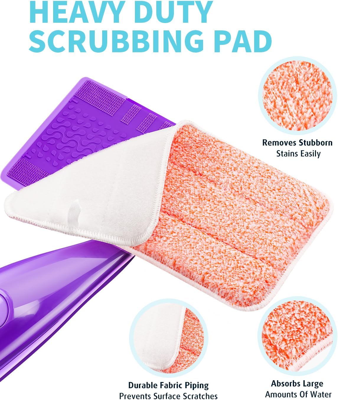 Power Scrubbing Reusable Mop Pads for Swiffer Wet Jet 12 Pack