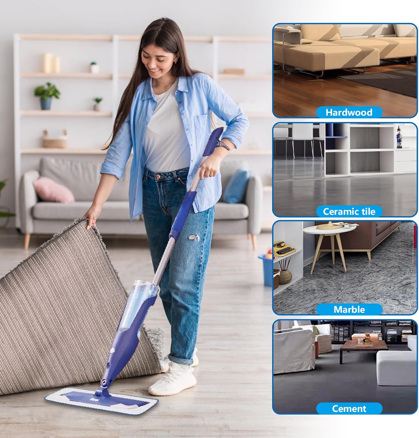 6 Pack Deep Clean Microfiber Mop Pads for Bona Family