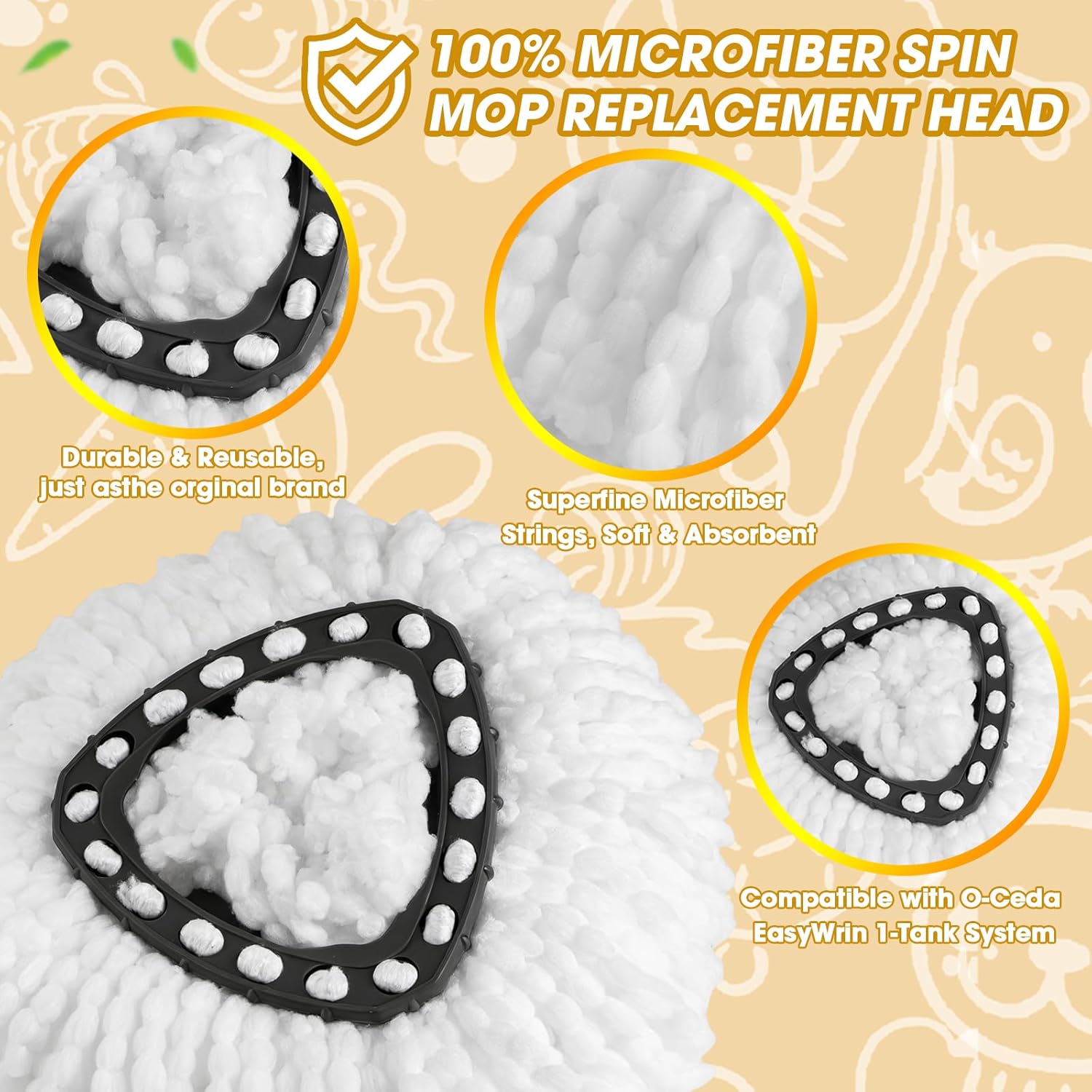 20Pack APOCHON Spin Mop Replacement Heads