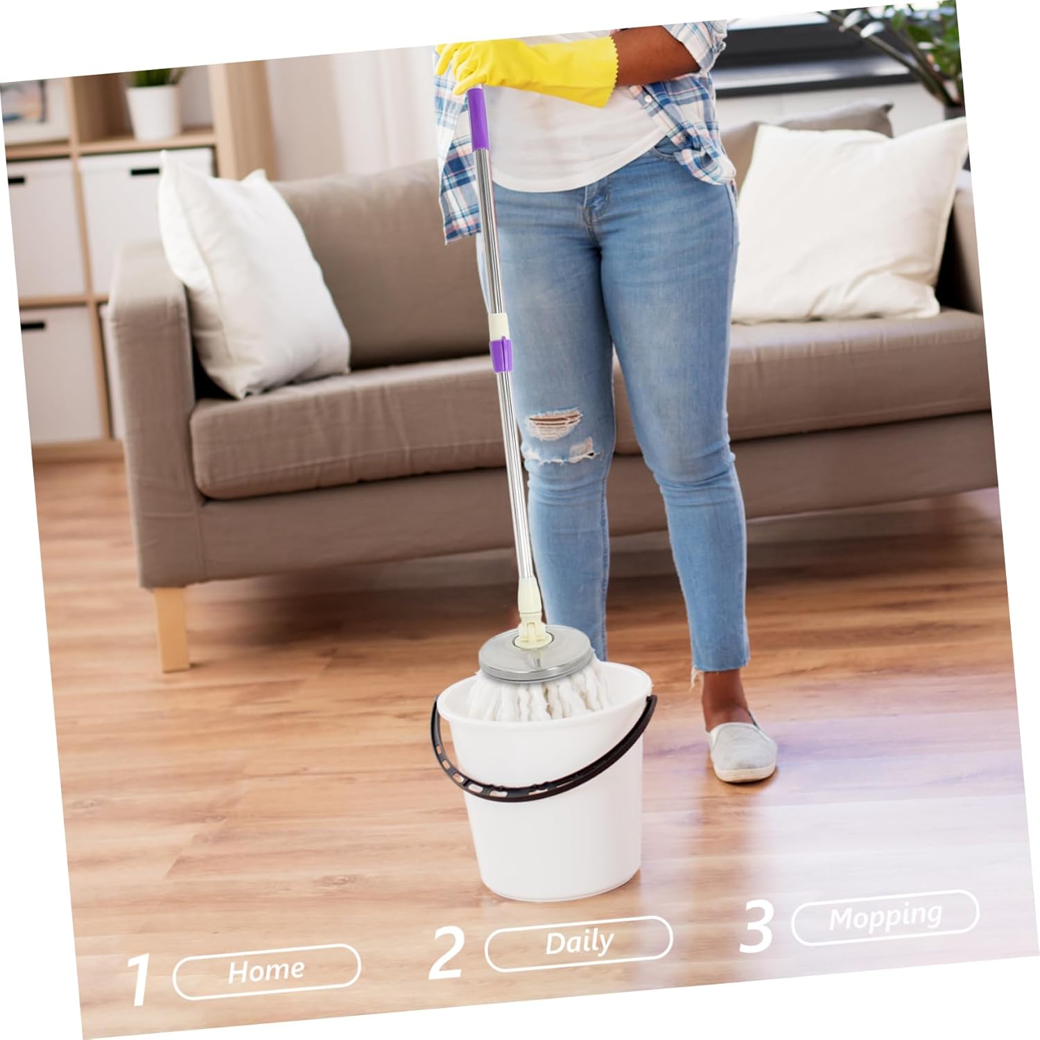 SHERCHPRY Extendable Mop Pole Handle with Rotating Design