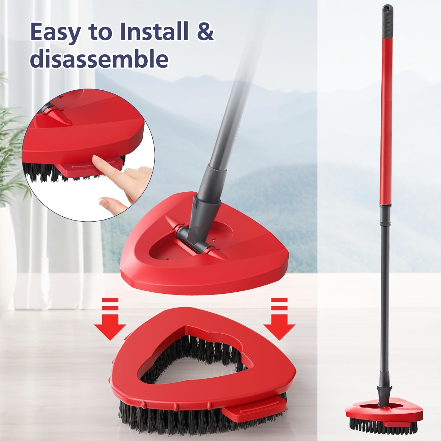 Caehomly 2 Pack Spin Mop Hard Bristle Replacement Head