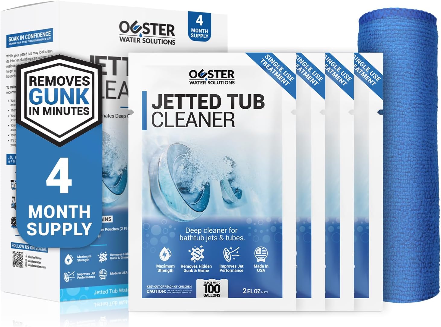 Bio Ouster Jetted Tub Cleaner Kit - Made in USA