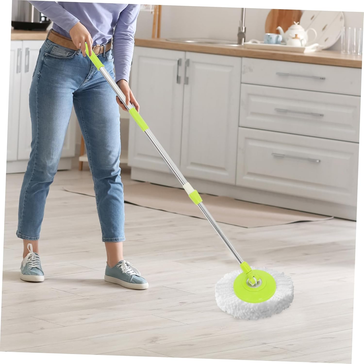 Detachable Rotary Mop Pole with Reinforced Handle 1
