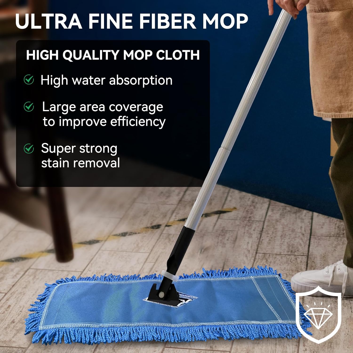 36 Inch Microfiber Dust Mop Head Replacement - 3 Pack