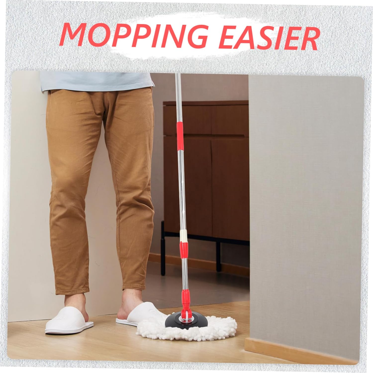 CALLARON Mop Pole with Rotating Handle for Efficient Floor Cleaning